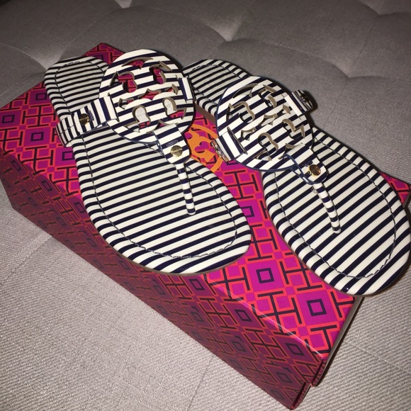 Tory Burch Shoes - Tory Burch Millers- Patent Nautical Stripes